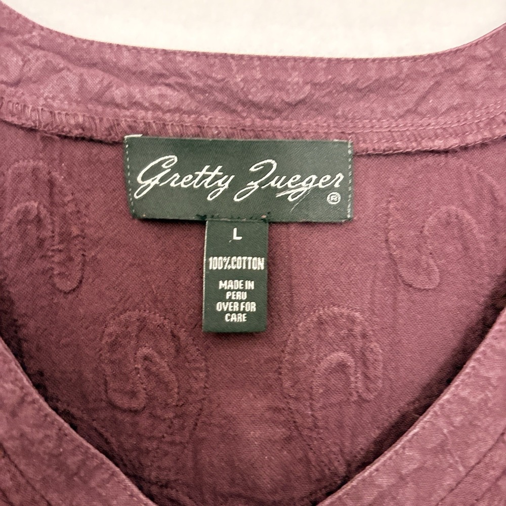 Women's Burgundy Tunic Top T1 - Picture 7 of 9